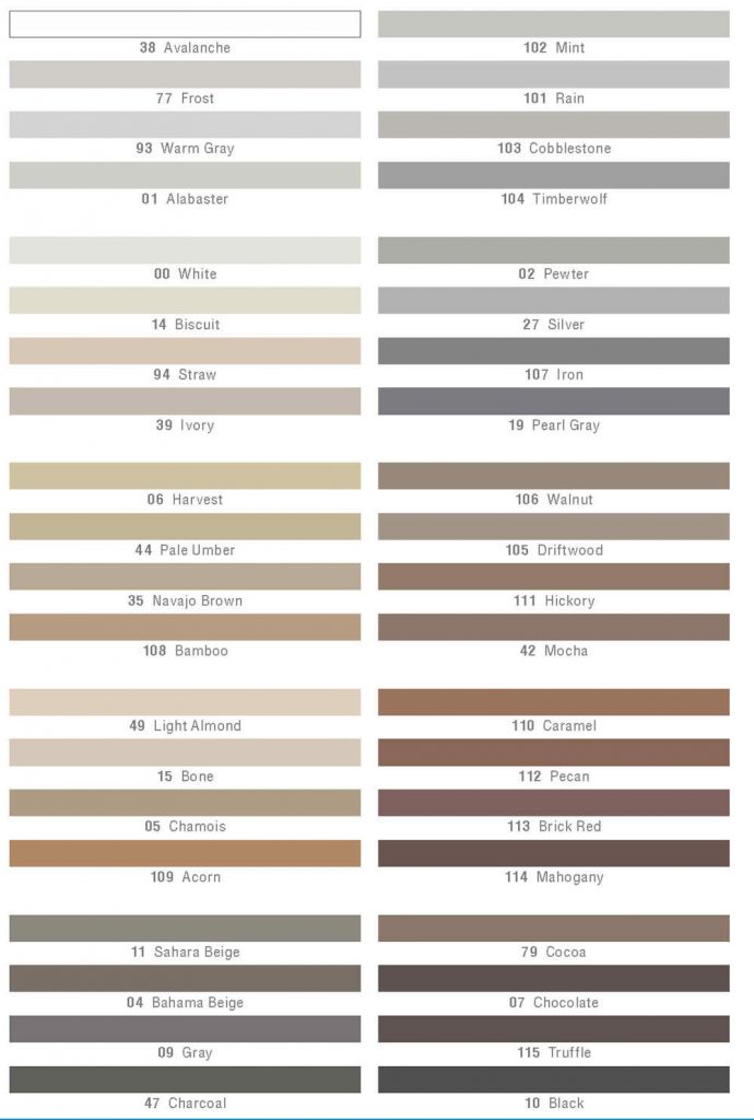 Info/Color Charts | Grout Shield | Grout Restoration System | Grout Cleaner